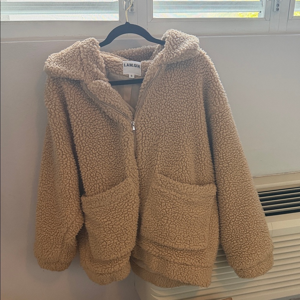I.AM.GIA Camel Sherpa Zip Hoodie